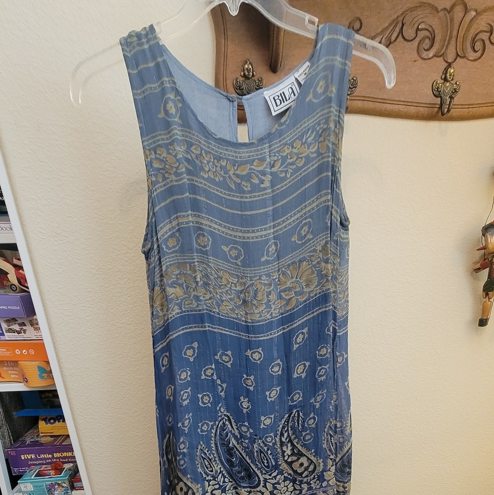 Long blue hippy dress
